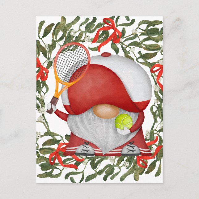 Cartes Pour Fêtes Annuelles Thème de Noël de tennis (Devant)