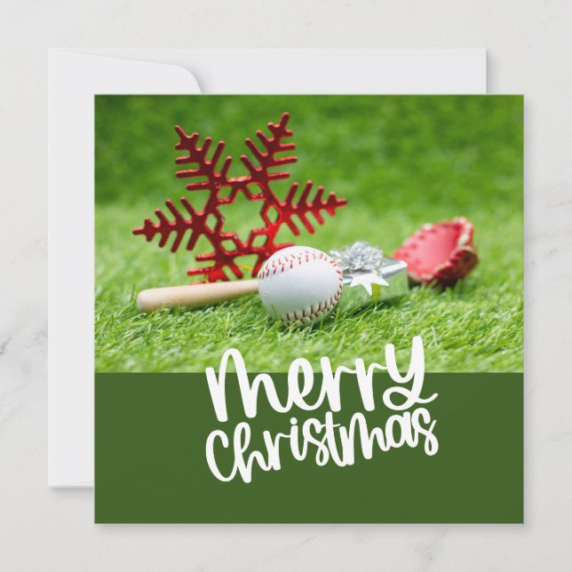 Cartes Pour Fêtes Annuelles Thème de Noël du baseball (Devant)
