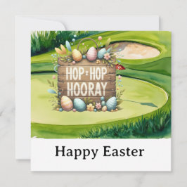 Cartes Pour Fêtes Annuelles Thème de Pâques pour golfeur sur gazon vert