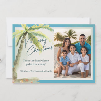 Cartes Pour Fêtes Annuelles Thème de plage joyeux Noël tropical