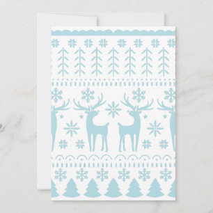 Cartes Pour Fêtes Annuelles Thème d'hiver d'art populaire bleu arctique