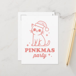 Cartes Pour Fêtes Annuelles Thème esthétique Noël rose party pinkmas