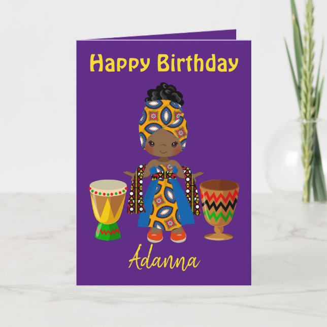 Cartes Pour Fêtes Annuelles Thème Royal Africain Anniversaire Salutations pour (Devant)