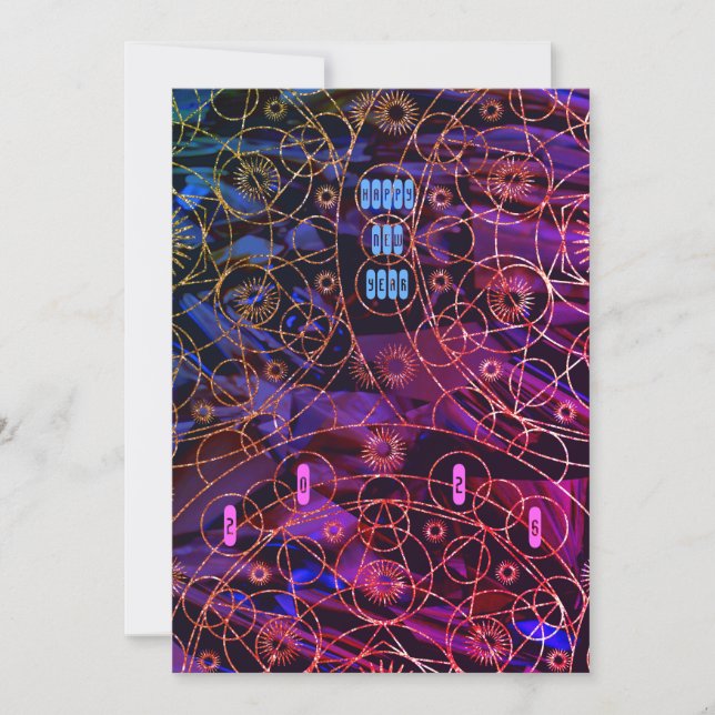 Cartes Pour Fêtes Annuelles Thème Time Machine - heureux nouvel an 2025 / 20xx (Devant)
