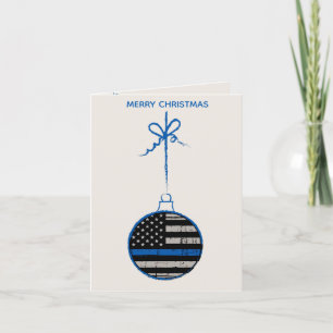 Cartes Pour Fêtes Annuelles Thin Blue Line Christmas - Family Police
