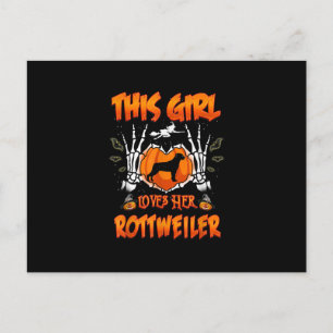 Cartes Pour Fêtes Annuelles This Girl Loves Her Rottweiler Dog Halloween