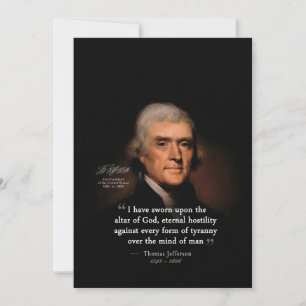 Cartes Pour Fêtes Annuelles Thomas Jefferson par Rembrandt - Altar de Dieu Cit