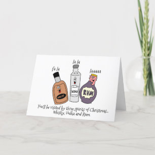 Cartes Pour Fêtes Annuelles Three boozy Spirits of Christmas