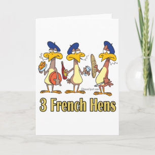 Cartes Pour Fêtes Annuelles three french hens 3rd third day of christmas