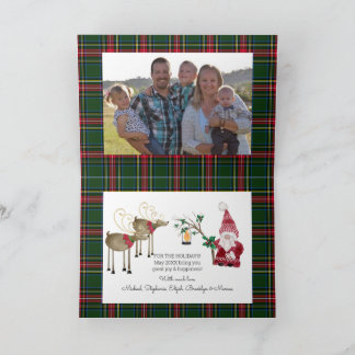 Cartes Pour Fêtes Annuelles Three Gnomes Reindeer Christmas Family Photo