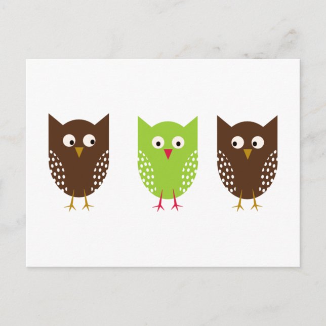 Cartes Pour Fêtes Annuelles Three Owls Christmas Postcard (Devant)