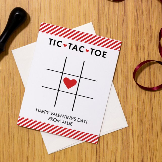 Cartes Pour Fêtes Annuelles Tic Tac Toe Saint Valentin, Enfant Valentin (Créateur téléchargé)