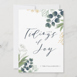 Cartes Pour Fêtes Annuelles Tidings of Joy | Élégant revêtement d'hiver