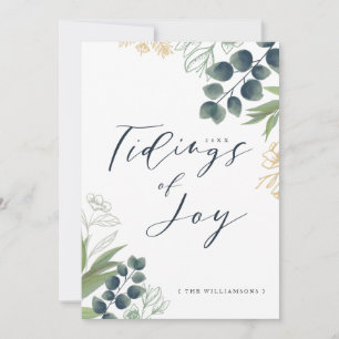 Cartes Pour Fêtes Annuelles Tidings of Joy Élégant revêtement d'hiver