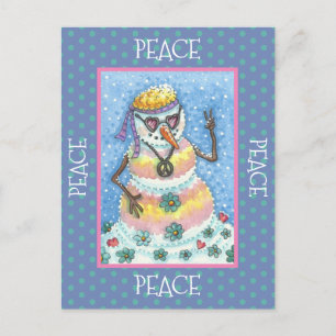 CARTES POUR FÊTES ANNUELLES TIE DYE SUPER SNOWMAN, PAIX SUR TERRE NOËL