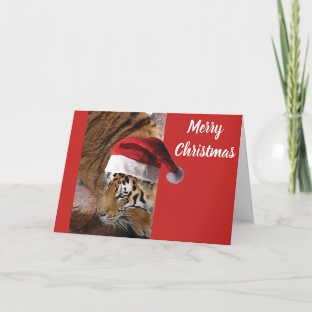 Cartes Pour Fêtes Annuelles Tigre du Bengale de Noël (Devant)