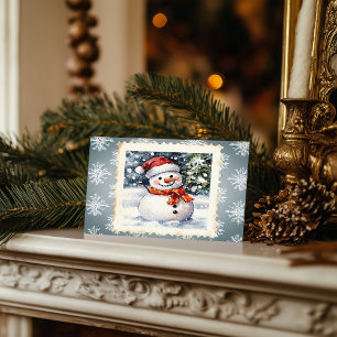 Cartes Pour Fêtes Annuelles Timbre de Noël vintage Snowman