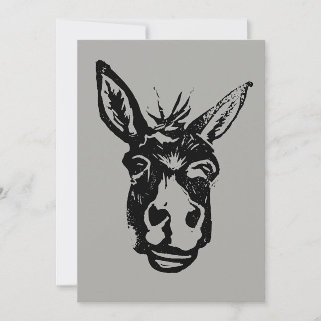 Cartes Pour Fêtes Annuelles Timbre de visage d'âne (Devant)