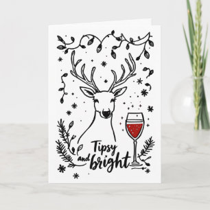 Cartes Pour Fêtes Annuelles Tipsy et Bright Deer