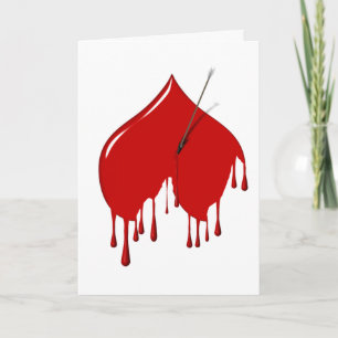 Cartes Pour Fêtes Annuelles Tiré vers le coeur à l'envers (anti-Valentin)