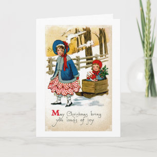 Cartes Pour Fêtes Annuelles Tirer la traîne