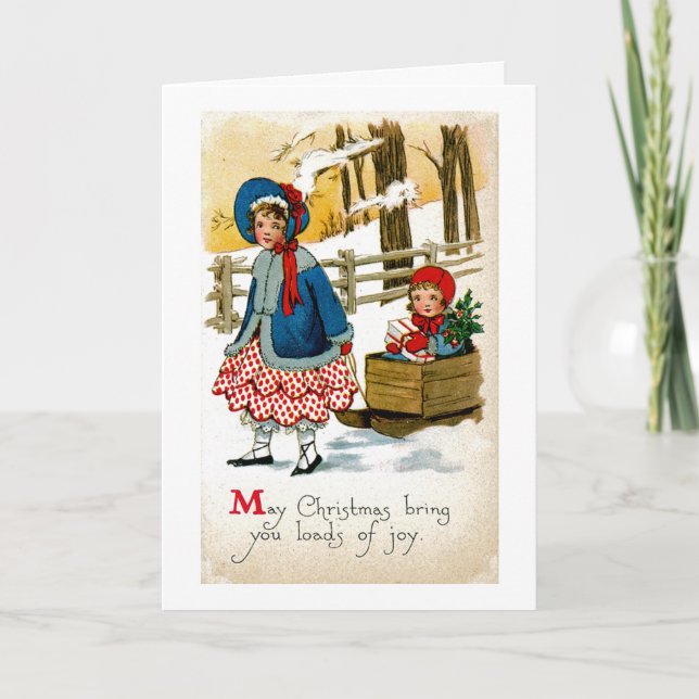 Cartes Pour Fêtes Annuelles Tirer la traîne (Devant)