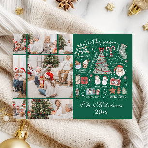 Cartes Pour Fêtes Annuelles Tis Season 7 Photo Retro Green Noël