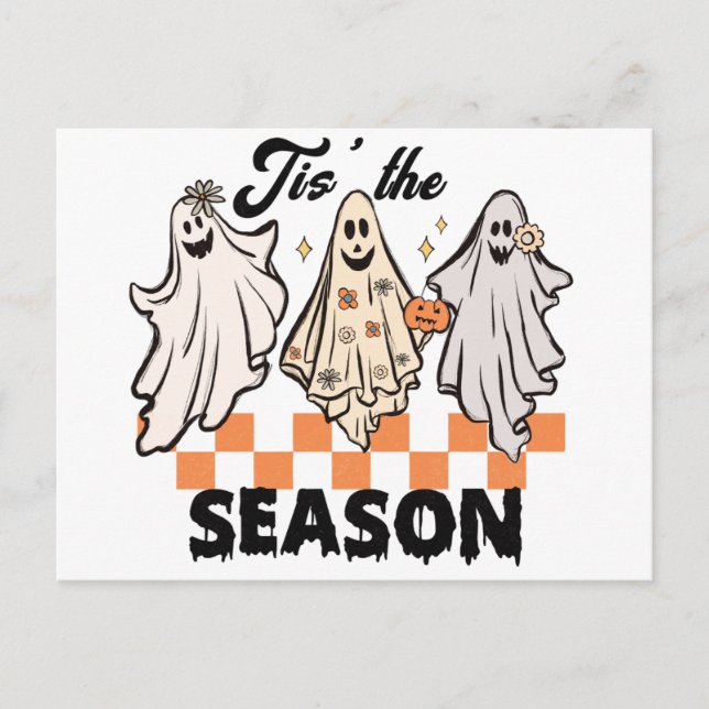 Cartes Pour Fêtes Annuelles Tis Season Ghost Trio Halloween (Devant)