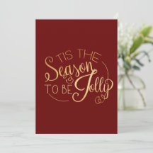 "Tis Season" Gold Script Rouge Personnalisé