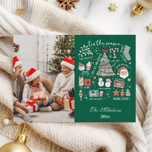 Cartes Pour Fêtes Annuelles Tis Season Photo Retro Green Christmas