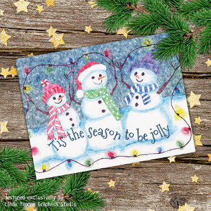 Cartes Pour Fêtes Annuelles Tis The Season To Be Jolly Funny Snowmen