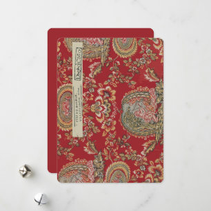 Cartes Pour Fêtes Annuelles Tissu français rouge antique de Villefranche