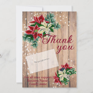 Cartes Pour Fêtes Annuelles Titulaire de carte-cadeau Rustique Merci Poinsetti