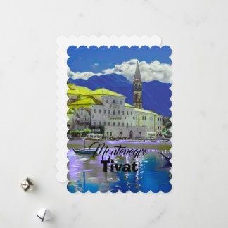 Cartes Pour Fêtes Annuelles Tivat Montenegro, modern  postcard, Coast Travel A