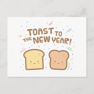 Cartes Pour Fêtes Annuelles Toaste mignonne pour le Nouvel An Pun Humour Salut