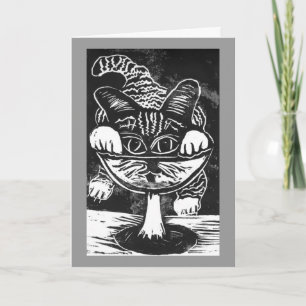 Cartes Pour Fêtes Annuelles Toasting in the New    YearBlock Print