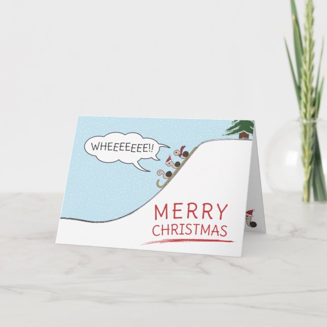 Cartes Pour Fêtes Annuelles Toboggan de Noël (Devant)