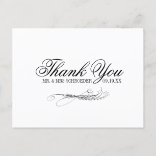 Cartes Pour Fêtes Annuelles Toile & Calligraphie Mariage Merci Postcard