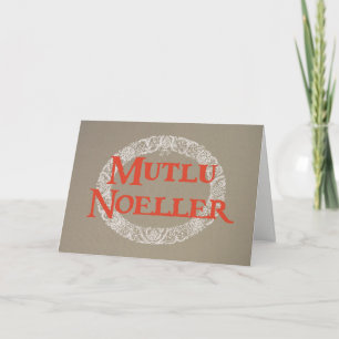 Cartes Pour Fêtes Annuelles Toile de jute turque de rouge de guirlande de Noël