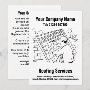 Cartes Pour Fêtes Annuelles Toits et services de toiture Cartoon Design Card