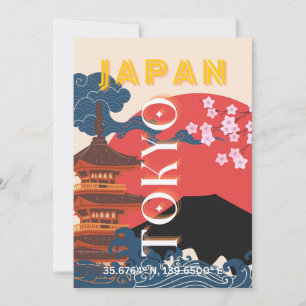 Cartes Pour Fêtes Annuelles Tokyo Japan Travel Art, Retro Travel Art
