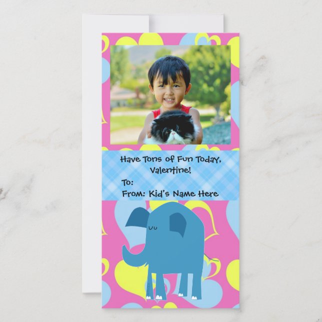 Cartes Pour Fêtes Annuelles Tonnes de plaisir, Elephant Kids Saint-Valentin (Devant)