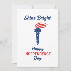Cartes Pour Fêtes Annuelles Torche Patriotique Brillez de Bonheur pour l'Indép