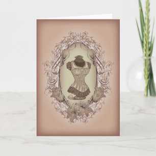 Cartes Pour Fêtes Annuelles torse à vapeur victorien couronne florale vintage 