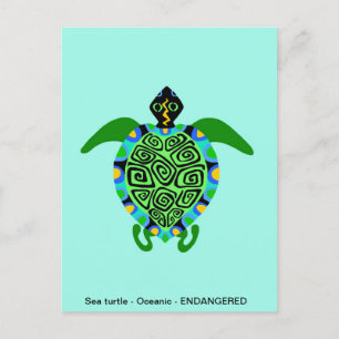 Cartes Pour Fêtes Annuelles Tortue de mer Cool - Amateur d'animaux - Turquoise