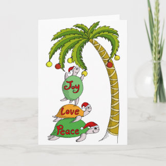 Cartes Pour Fêtes Annuelles Tortue hawaïenne Santa de Noël