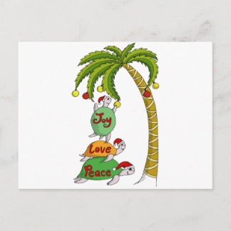 Cartes Pour Fêtes Annuelles Tortue hawaïenne Santa de Noël