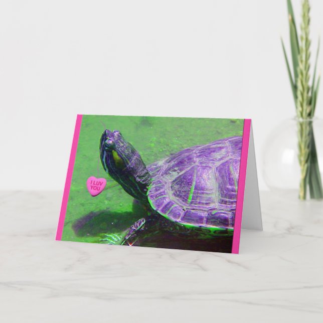 Cartes Pour Fêtes Annuelles Tortue Valentine (Devant)