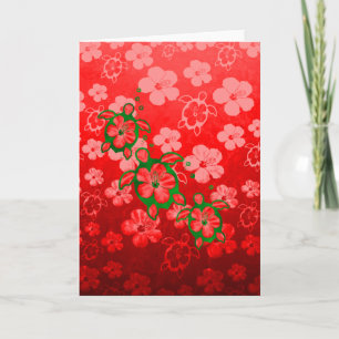 Cartes Pour Fêtes Annuelles Tortues de Noël Honu
