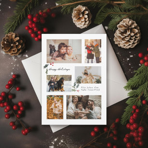 Cartes Pour Fêtes Annuelles Touche de collage photo minimal Holly